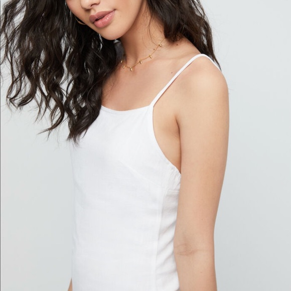 LA Hearts Tie Back Linen Shift Dress - Picture 5 of 7